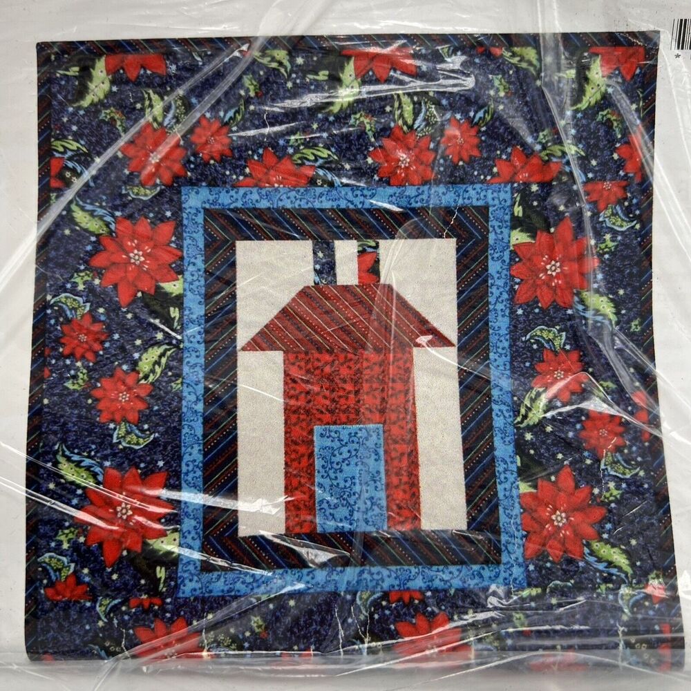 Mini Christmas Quilt Kit w Fabric 14x15 Quilted Wall Hanging Connecting Threads